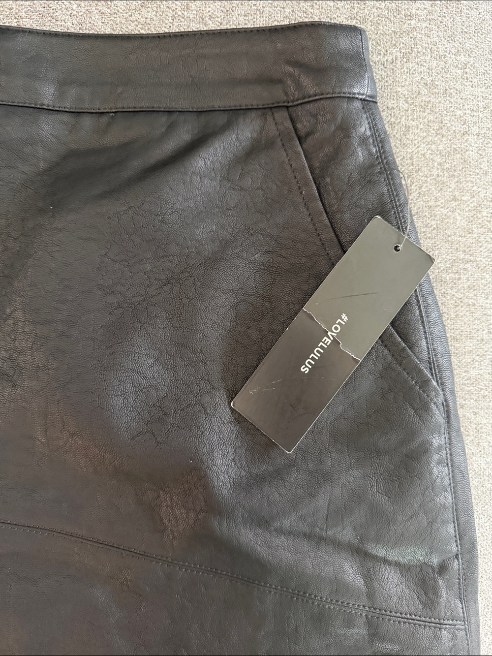Lulu's Black Faux Leather Mini Skirt - Picture 4 of 5